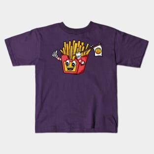 French fries happy expression Kids T-Shirt